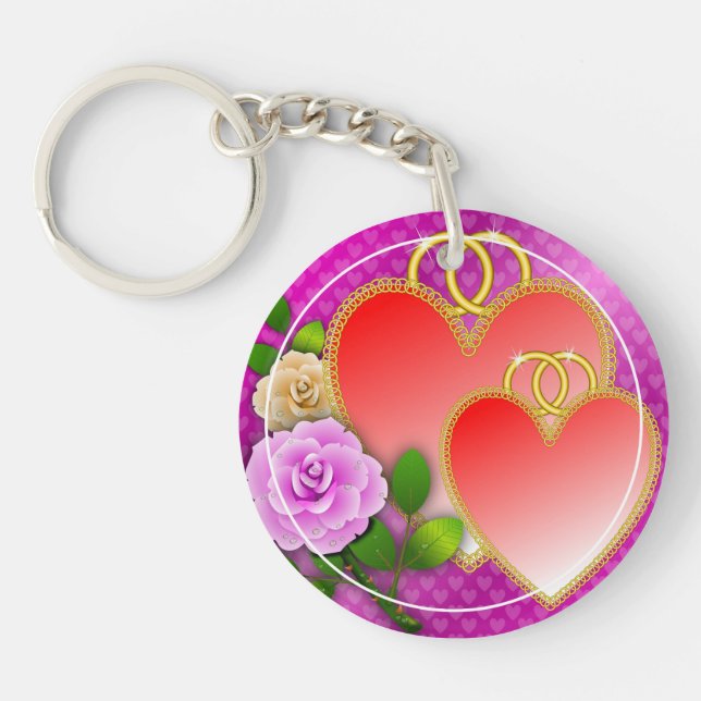 Love Hearts Valentine's Day Keychain (Front)