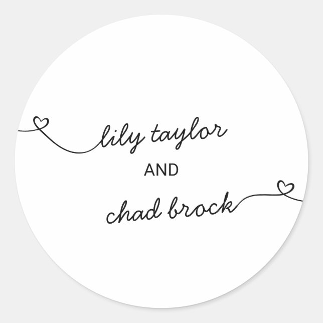 Love Hearts Wedding Envelope Seals (Front)