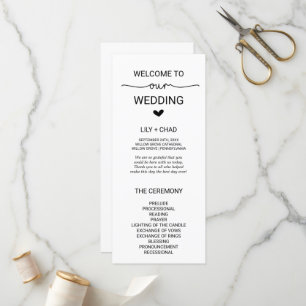 Love Hearts Wedding Program
