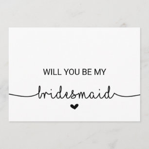 Love Hearts Will You Be My Bridesmaid Invitation