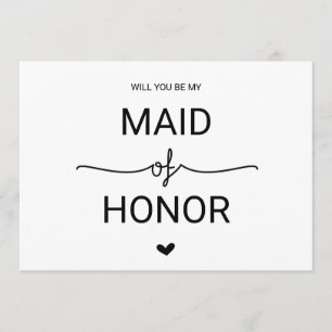 Love Hearts Will You Be My Maid of Honour Invitation