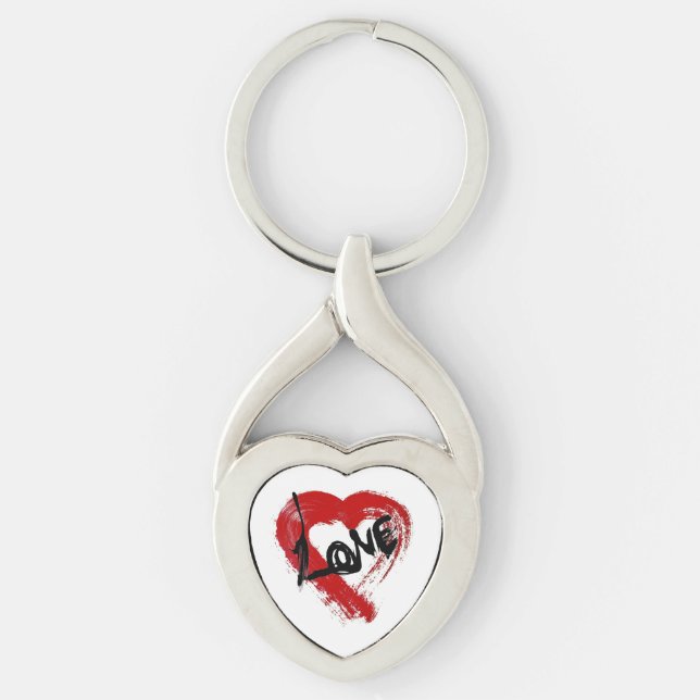 Love Hearts Zipper Charm Key Chain (Front)