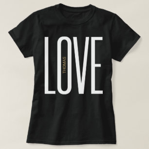 Love High Letters Monogram White Gold Chic Design T-Shirt