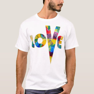 Love High V Colorful Abstract Art Rainbow Letters T-Shirt