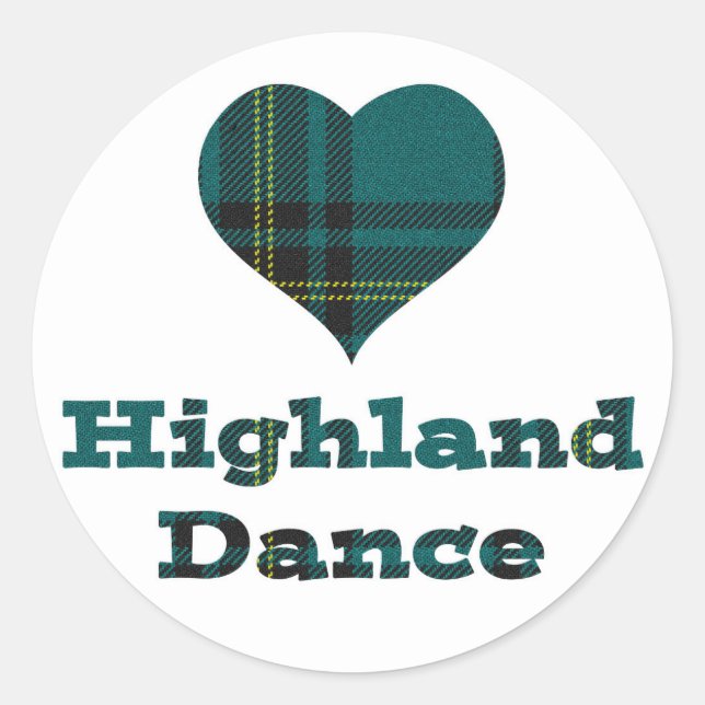 Love Highland Dance Classic Round Sticker (Front)
