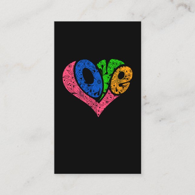 Love Hippie Peace Mandala Art Hawaii Business Card (Front)