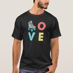 Love Hippie Retro 70s 80s Roller Disco Roller Skat T-Shirt