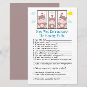 Love hippo How well do you know baby shower game
