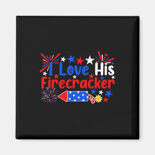 Love His Firecracker Funny 4th Of July Fireworks C Magnet