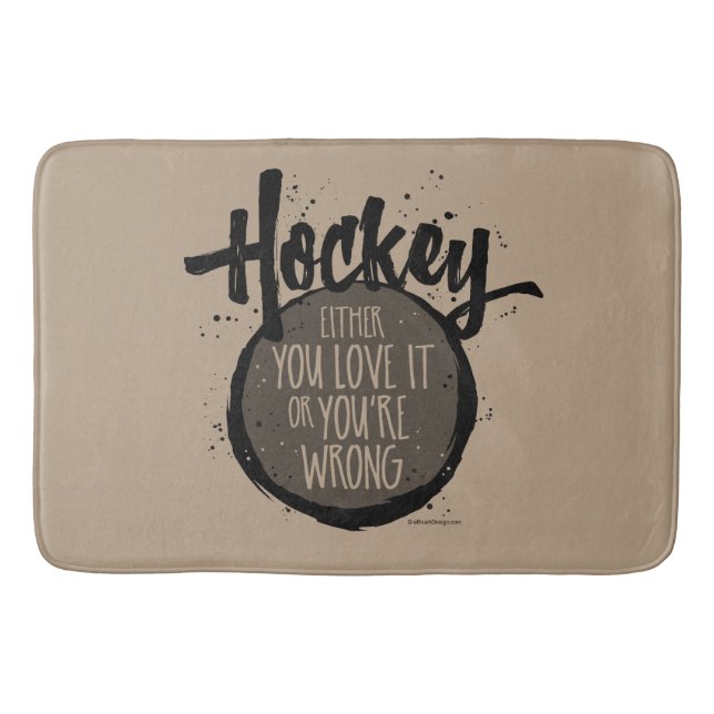 Love Hockey Bath Mat (Front)