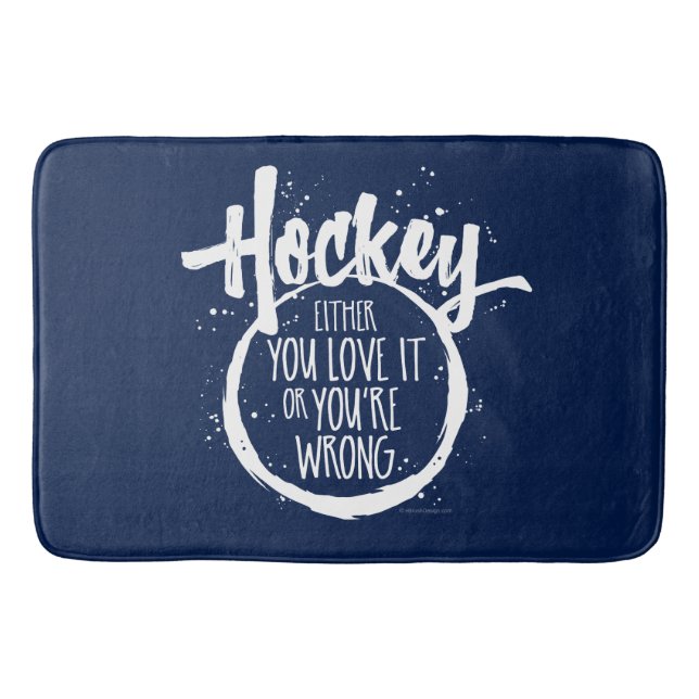 Love Hockey Bathroom Mat (Front)