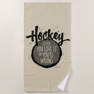 Love Hockey Beach Towel