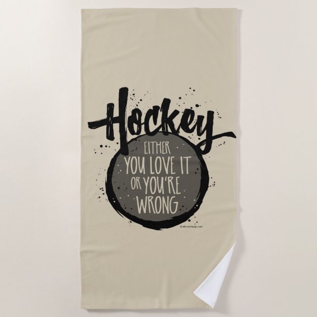 Love Hockey Beach Towel (Front)