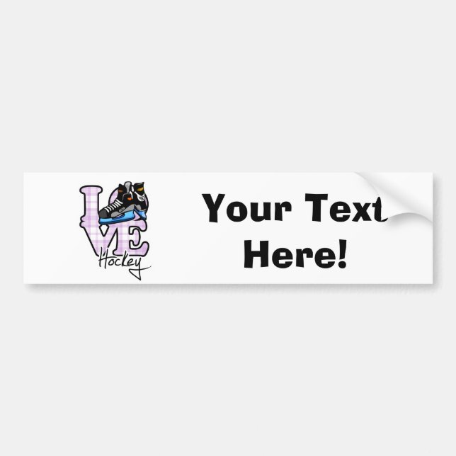 Love Hockey Bumper Sticker (Front)