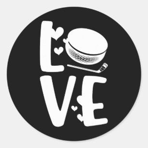 Love Hockey Girl Ice Hockey Girls Ice Hockey Women Classic Round Sticker