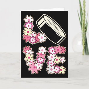 Love Hockey Groovy Hippie 60s 70s Teen Girl Ice Ho Card