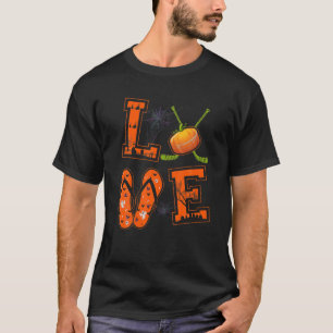 LOVE Hockey Lovers Players Pumpkin Witch Halloween T-Shirt