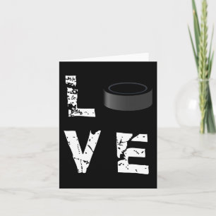 Love Hockey Puck Fun Sports Valentine's Day  Card