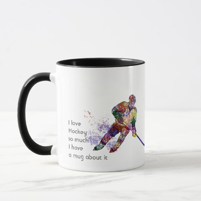 Love Hockey So Much Fun Quote Mug (Left)