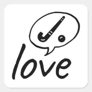 Love: hockey. square sticker