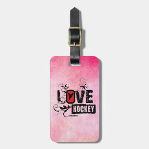 Love Hockey Swirl Luggage Tag