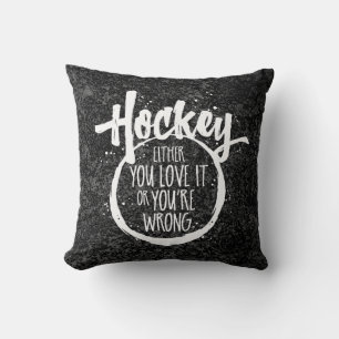Love Hockey Throw Pillow