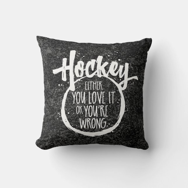 Love Hockey Throw Pillow (Front)