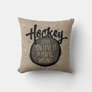 Love Hockey Throw Pillow