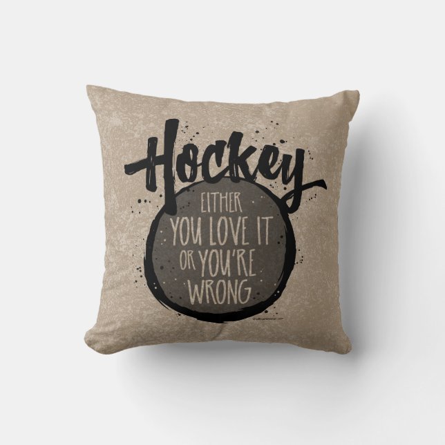 Love Hockey Throw Pillow (Front)