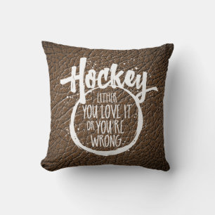 Love Hockey Throw Pillow