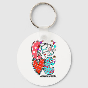 Love Home Health Nurse Life Heart Valentines Day  Keychain
