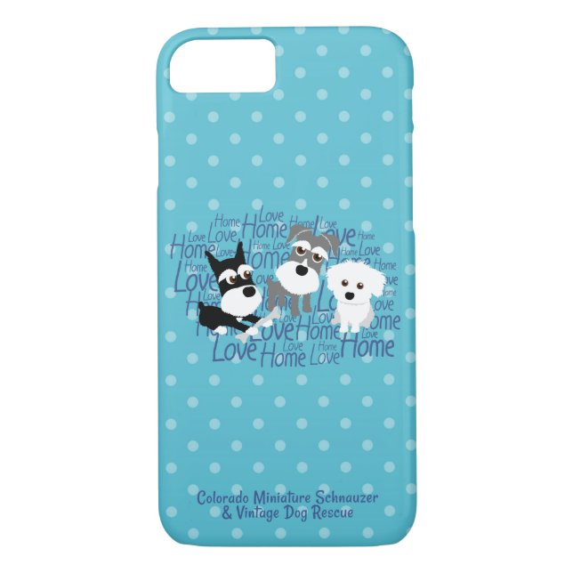 Love, Home - Polkadot Schnauzer Cell Phone Case (Back)