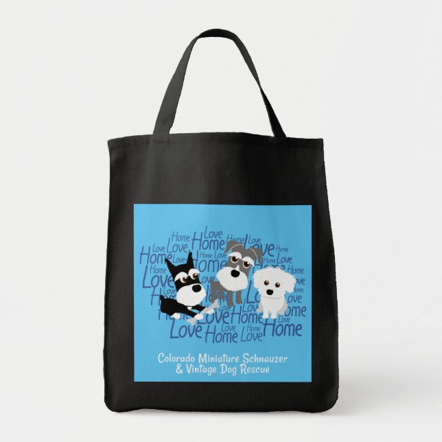 Love, Home - Schnauzer Tote Bag (Blue) (Front)