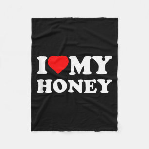 Love Honey Heart Family Grandma Tank Fleece Blanket