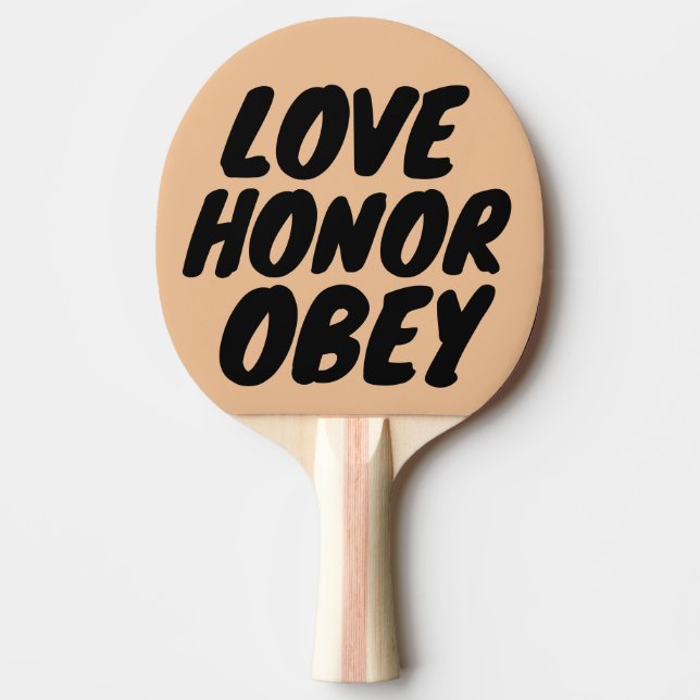 LOVE HONOR & OBEY, PADDLE  wedding engagement (Front)