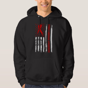 Love Hope Faith Red American Flag Stroke Survivor Hoodie