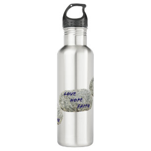 Love Hope Faith White Stones 710 Ml Water Bottle