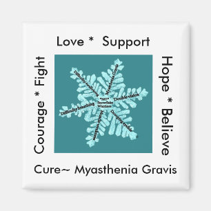 Love/ Hope/ Fight / Cure - Myasthenia Awareness Magnet