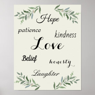 Love, hope, kindness Poster