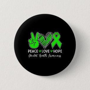 Love Hope - Mental Health Awareness Month Green Ri 2 Inch Round Button