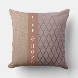 Love & Hope Rose Damask/Gold Shimmery Coussin