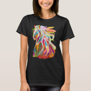 Love Horses Apparel For Girls Women Horse Head Wat T-Shirt