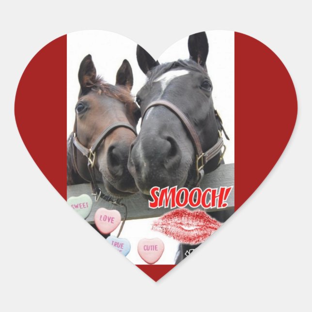 Love Horses Heart Sticker (Front)