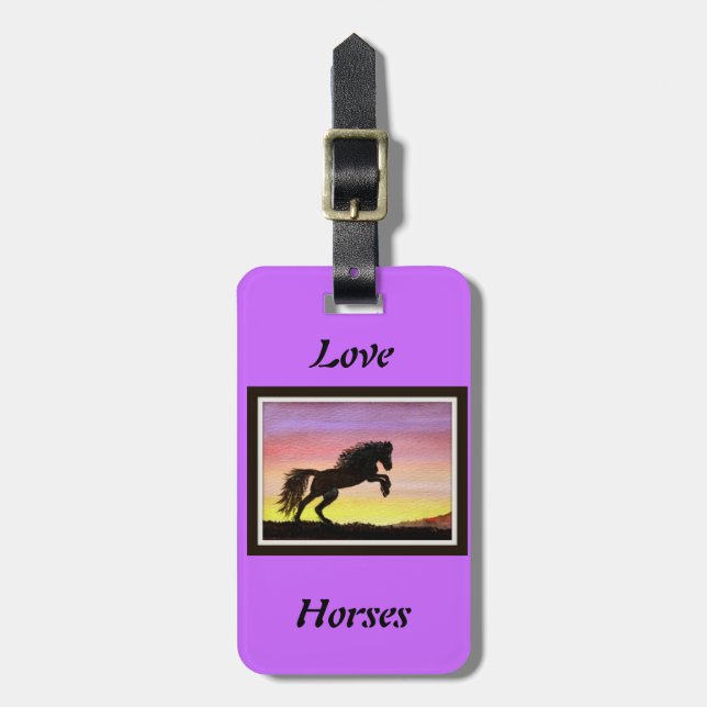 Love Horses Luggage Tag (Front Vertical)