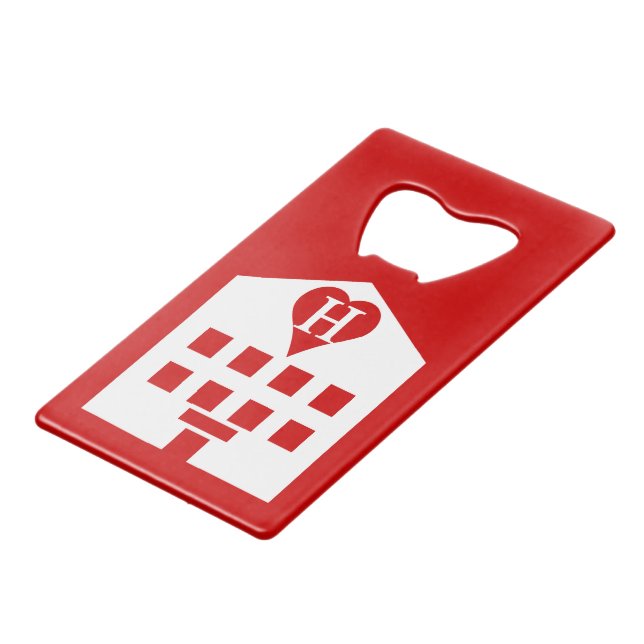 Love Hotel Japanese Emoji Credit Card Bottle Opener (Front Angled)