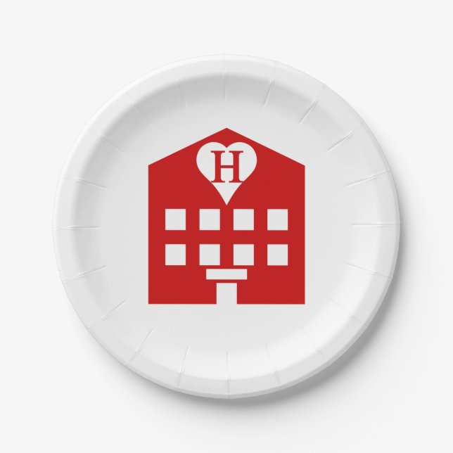 Love Hotel Japanese Emoji Paper Plate (Front)
