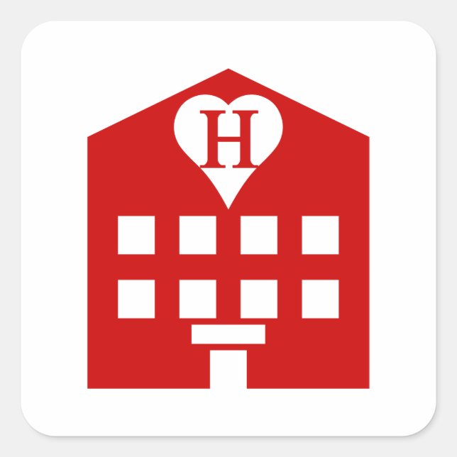 Love Hotel Japanese Emoji Square Sticker (Front)