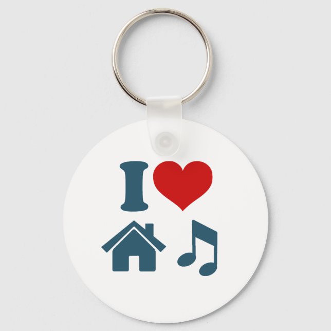 Love House Music Keychain | Ibiza House Dancing (Front)