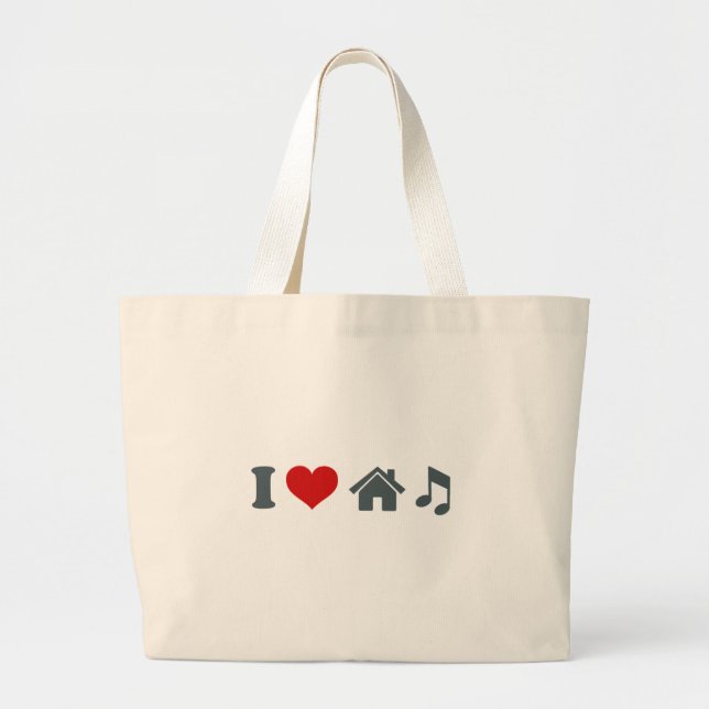 Love House Music Large Tote Bag (Front)