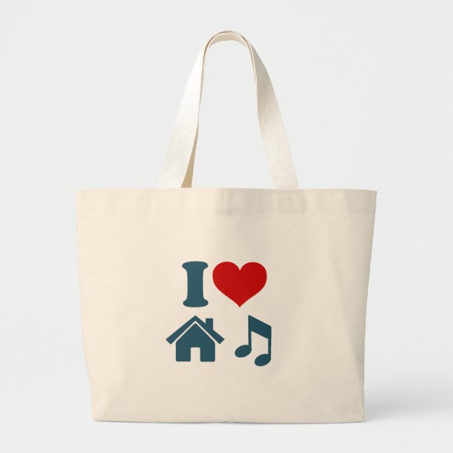 Love House Music Large Tote Bag (Front)